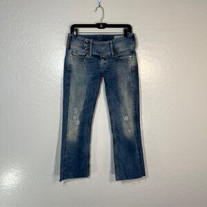 Diesel Jeans Cherock Womens Low Rise Flare Bootcut Denim Blue Distressed 28 x 26